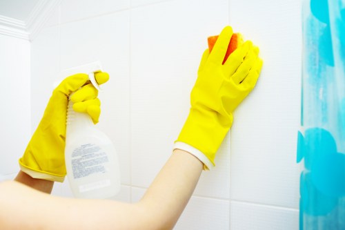 One off cleaning of a bright kitchen with polished surfaces