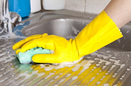 Spot cleaning stain on upholstered furniture in a home setting