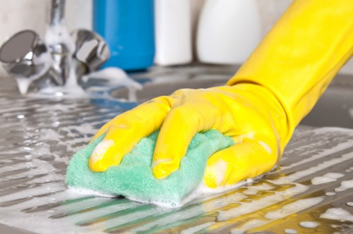 Detailed Airbnb cleaning in a bright modern kitchen