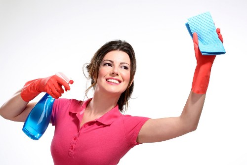 Professional office cleaning in a meeting room