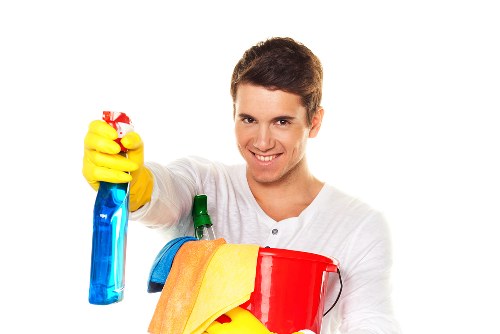 Professional office cleaning service in a workplace