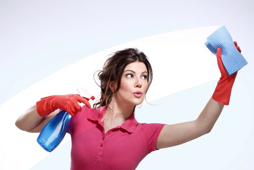 Kitchen cleaning routine with wiped countertops and sanitized sink